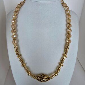 Handmade glass beaded necklace